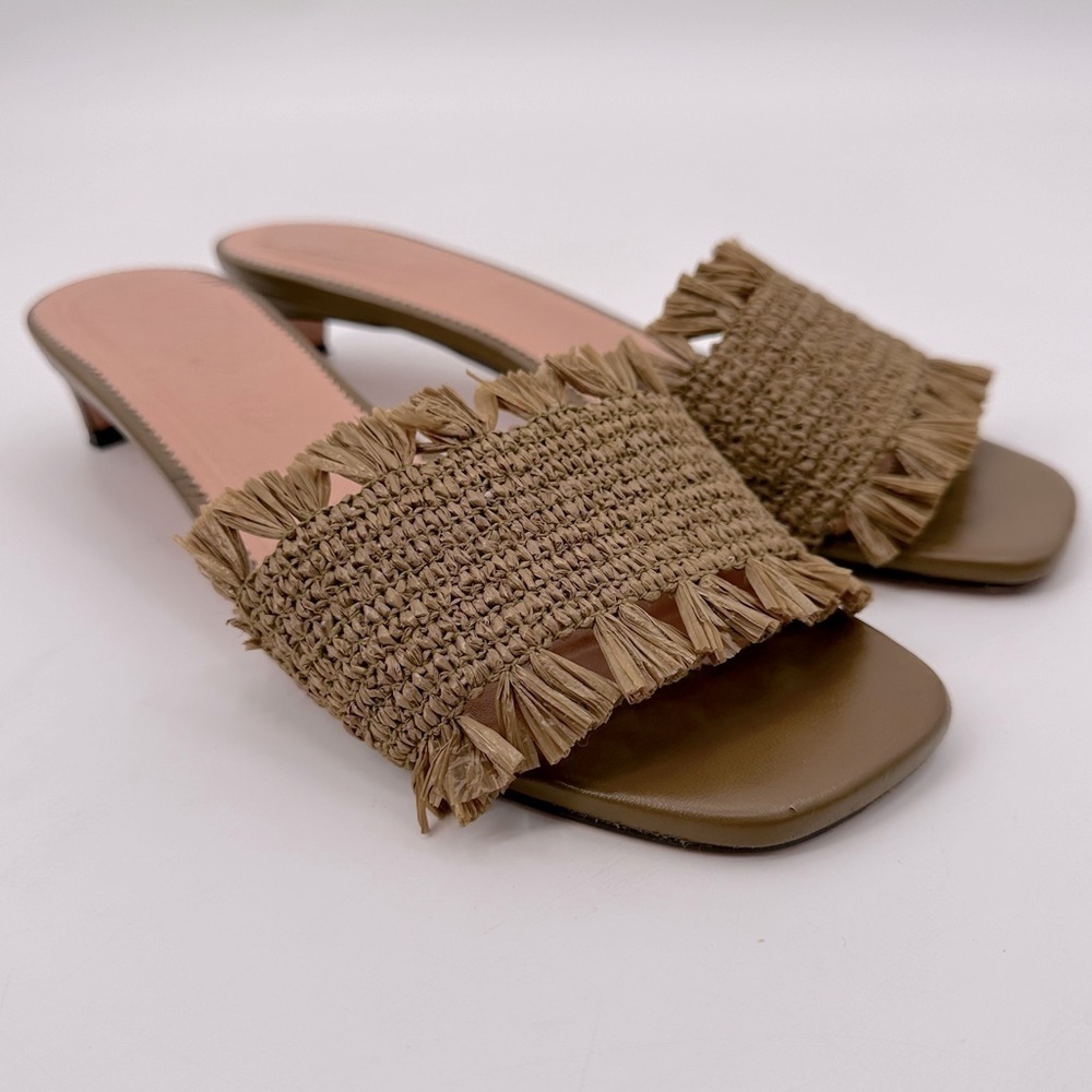 J. Crew olive kitten heel sandals